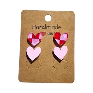 Gem Blush Acrylic Stud Earrings, 2 Pairs